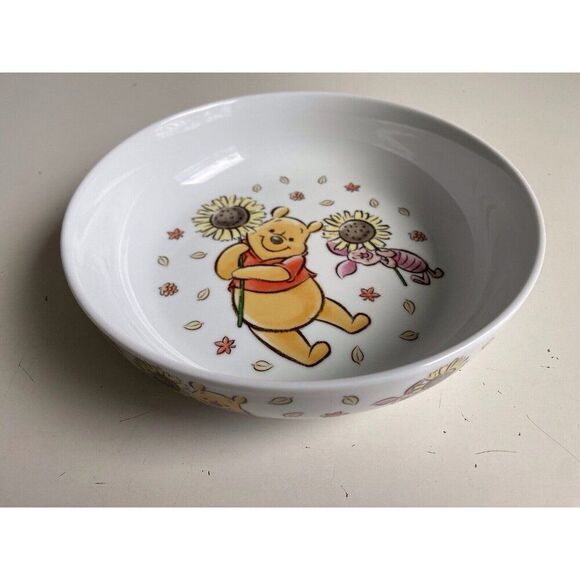 Set Of 2 Disney Winnie the Pooh Piglet Sunflower Dinner Pasta Dish Bowl Fall NEW - Picture 5 of 10